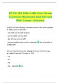 ECON 104 Bille Goffe Final Exam  Questions Reviewed And Revised  With Correct Answers 