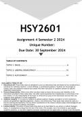 HSY2601 Assignment 4 (ANSWERS) Semester 2 2024 - DISTINCTION GUARANTEED