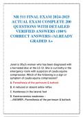 NR 511 FINAL EXAM 2024-2025  ACTUAL EXAM COMPLETE 200  QUESTIONS WITH DETAILED  VERIFIED ANSWERS (100%  CORRECT ANSWERS) /ALREADY  GRADED A+