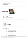 VSIM Rashid Ahmed, Diagnosis: Dehydration and Hypokalemia feedback log - Scored 100% (latest 2020/2021)