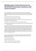 HESI/Saunders Online Review for the NCLEX-RN Examination questions with correct answers