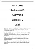 HRM3706 ASSIGNMENT 5 SEMESTER 2 2024 WRITTEN ANSWERS