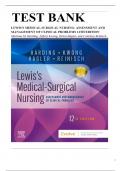 TEST BANK For -Lewis Medical Surgical Nursing, 12th Edition by Mariann M. Harding , Verified Chapters 1 - 69, Complete Newest Version| | latest update2024|25 | grade A+