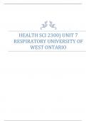 HEALTH SCI 2300) UNIT 7  RESPIRATORY UNIVERSITY OF  WEST ONTARIO 