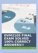 DVM2105 FINAL EXAM SOLVED 100% CORRECT ANSWERS!!