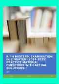 RIPH MIDTERM EXAMINATION IN LINGAYEN (2024-2025) PRACTICE MATERIAL QUESTIONS WITH ACTUAL SOLUTIONS!!