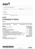 AQA GCSE CITIZENSHIP STUDIES PAPER 1 QUESTION PAPER 2024 (8100/1 )