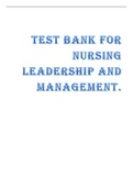  Nursing Leadership and Management