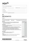 AQA  AS  MATHEMATICS PAPER 1  7356/1  QUESTION  PAPER JUNE 2024