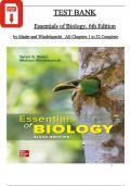 Test Bank for Essentials of Biology, 6th Edition by Mader and Windelspecht, ISBN: 9781260087321, All 32 Chapters Covered, Verified Latest Edition