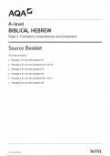 AQA A LEVEL BIBLICAL HEBREW PAPER 1 INSERT 2024 (7677/1:Translation ,Comprehension and Composition )