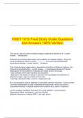  RADT 1010 Final Study Guide Questions And Answers 100% Verified.