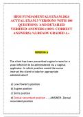 HESI FUNDAMENTALS EXAM 2024  ACTUAL EXAM 3 VERSIONS WITH 100  QUESTIONS  AND DETAILED  VERIFIED ANSWERS (100% CORRECT  ANSWERS) /ALREADY GRADED A+