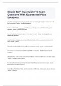  Illinois BOF State Midterm Exam Questions With Guaranteed Pass Solutions.