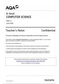 AQA A LEVEL  COMPUTER SCIENCE   PAPER 1  7517/1TN   TEACHERS NOTE  JUNE 2024