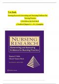 TEST BANK For Nursing Research, 11th Edition by Polit & Beck, All 31 Chapters Covered, Verified Latest Edition