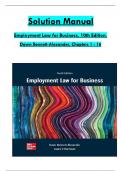 SOLUTION MANUAL For Employment Law for Business, 10th Edition by Dawn Bennett-Alexander, Verified Chapters 1 - 16, Complete 