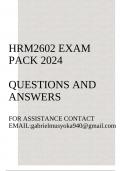 HRM2602 Exam pack 2024(Human Resource Maintenance and Retention) Questions and answers