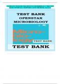 OPENSTAX MICROBIOLOGY TEST BANK OpenStax Microbiology THIS TEST BANK COVERS ALL CHAPTERS 1-26 OF THE BOOK |100% ORIGINAL AND VERIFIED  A+.