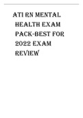 ATI RN MENTAL  HEALTH EXAM  PACK-BEST FOR 2022 EXAM  REVIEW