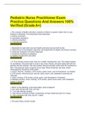 Pediatric Nurse Practitioner Exam Practice Questions And Answers 100% Verified (Grade A+)