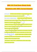 BBH 101 Final Exam Study Guide Questions with 100% Correct Answers