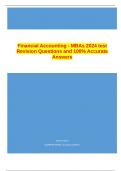 Financial Accounting - MBAs 2024 test Revision Questions and 100% Accurate Answers