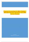 Financial Accounting for MBAs Module 1 2024 Best Revision Questions and 100% Correct Answers