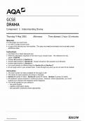 AQA GCSE DRAMA QUESTION PAPER 2024 (8261/W) Component 1;Understanding Drama