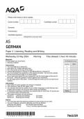 AQA German  7661 1R question paper German AS 15May24