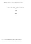  NUR 2392 Module 01 Written Assignment - Nursing Care of a Cancer Patientcopy