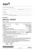 AQA HEBREW  7677 paper 3 question paper BiblicalHebrew A 11June 2024