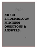 NR 503 EPIDEMIOLOGY MIDTERM QUESTIONS & ANSWERS