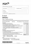 2024 A QA A LEVEL BENGALI PAPER 1 (7637/1: Reading and Writing)