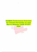 IHUMAN Performance Overview for Claudia Hernandez on case Marvin Webster CASE STUDY 2024