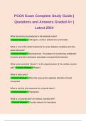 PCCN Exam Complete Study Guide | Questions and Answers Graded A+ | Latest 2024