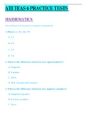 ATI TEAS 6 COMPLETE PRACTICE TEST WORKBOOK INCLUSIVE OF MATHEMATICS,SCIENCE, ENGLISH AND LANGUAGE USAGE AND ANSWER KEY WITH EXPLANATION.