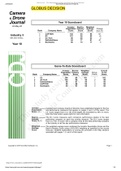 GLO-BUS Decisions & Reports, Camera & Drone Journal; Year 10 Scoreboard.