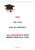 PVL3702 - LAW OF CONTRACT -ASSIGNMENT MEMO PACK.