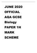 AQA A-LEVEL 2020 BIOLOGY PAPER 1 MARKING CHEME (2020)