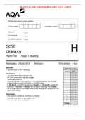 AQA GCSE  German  Economics  Mechanics and English Language  latest 2021