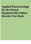 Applied Pharmacology for the Dental Hygienist 8th Edition Haveles Test Bank