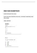 DSC1520 assignment and exam pack 2022