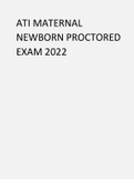 ATI MATERNAL NEWBORN PROCTORED EXAM 2022