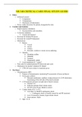 NR 340 CRITICAL CARE FINAL STUDY GUIDE