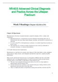 Week 3 Readings (Chapter 122,126 & 211) - NR603 / NR-603 / NR 603 (Latest) : Advanced Clinical Diagnosis and Practice Across the Lifespan Practicum - Chamberlain