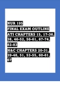 NUR 195 FINAL EXAM OUTLINE ATI CHAPTERS 15; COTAC-Final Exam Outline AF 5617 1