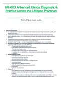 Week 1 Study Guide - NR603 / NR-603 / NR 603 (Latest) : Advanced Clinical Diagnosis and Practice Across the Lifespan Practicum - Chamberlain