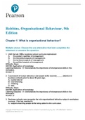 Test Bank for Organisational Behaviour 9th Australian Edition by Stephen Robbins