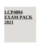 LCP4804 - Advanced Indigenous Law_activties_feedback_2020, PAST EXAM PACK QUESTION & ANSWERS, exam_pack_2021, PORTFOLIO EXAM MEMO 2021/2022 & EXAM PREP 2022.